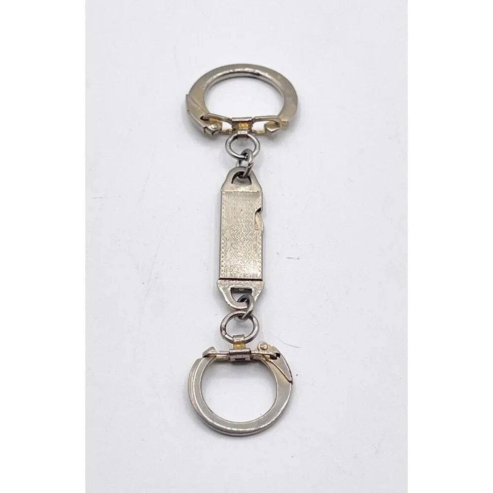 Vintage MCM Detachable Keychain Quick Release Valet Double Ring Key Holder